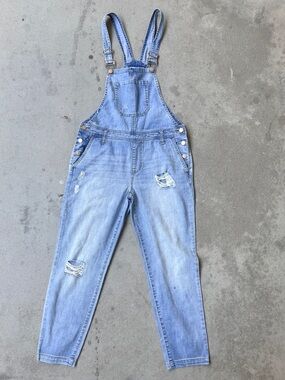 Forever 21 Distressed Medium Wash Overalls - 29